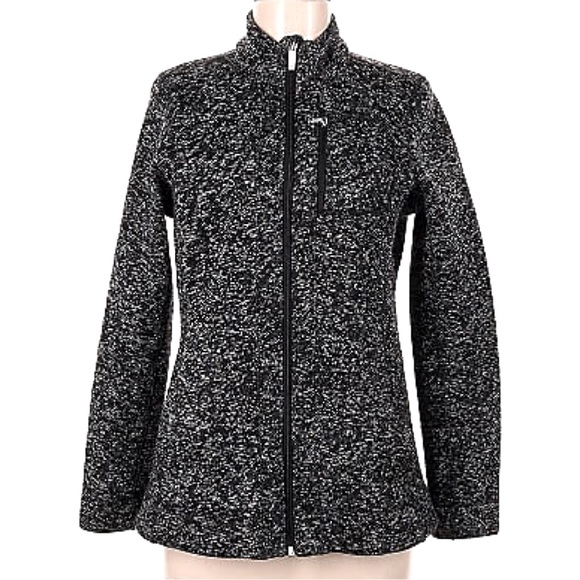 CALVIN KLEIN • Women’s Black Grey Fleece Zip Up Jacket - Picture 3 of 6